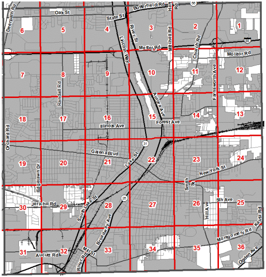 Aurora Township Zoning Atlas - Click on Section For Detail