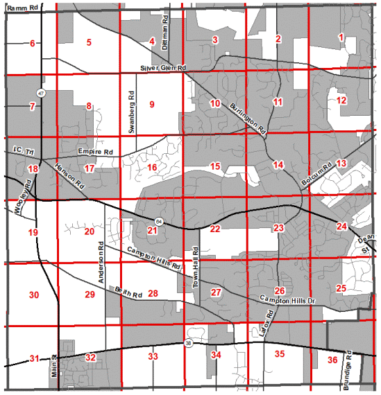 Campton Township Zoning Atlas - Click on Section For Detail