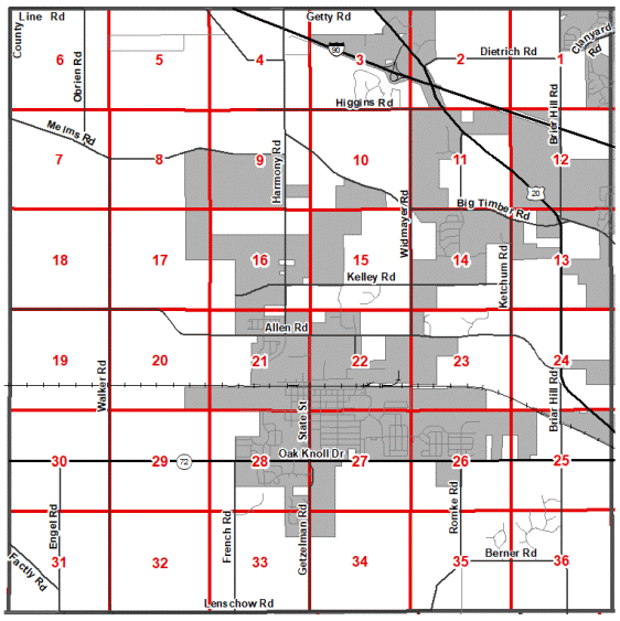 Hampshire Township Zoning Atlas - Click on Section For Detail