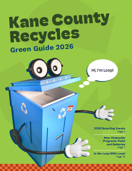 Cover of the Kane County Recycles Green Guide 2026