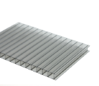 A cross section of corrugated polypropylene shows a plastic sheet that is about a quarter inch thick with vertical cells